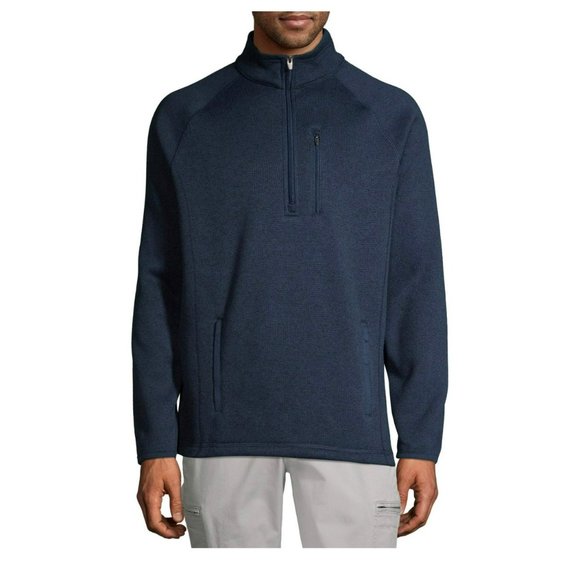George Men's Navy Blue Half Zip Sweater Fleece Casual Comfortable Size Medium - Picture 2 of 4